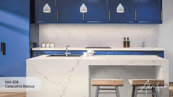 Искусственный камень Искусственный камень Neomarm Calacatta Blanca NM 208 в листах