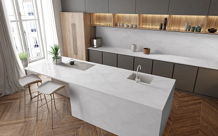 Искусственный камень Искусственный камень Hanex VM-003 VENATO BLANC в листах