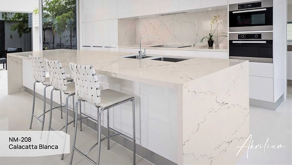 Искусственный камень Искусственный камень Neomarm Calacatta Blanca NM 208 в листах