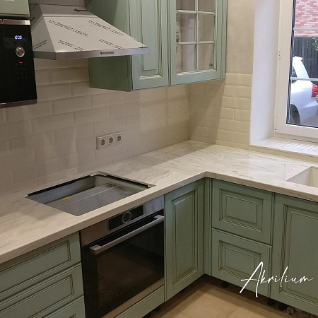 Угловая столешница из искусственного акрилового камня Corian Dune Prima/1