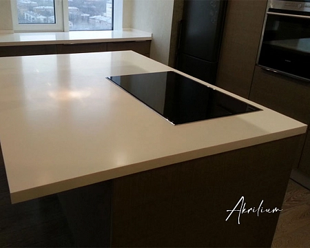 Столешница из искусственного акрилового камня Staron Quasar White SQ019