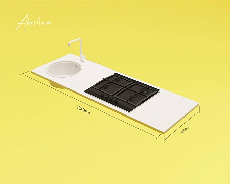 Столешница из искусственного акрилового камня Corian Glacier White