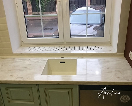 Угловая столешница из искусственного акрилового камня Corian Dune Prima/1