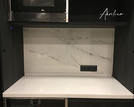 Столешница из искусственного акрилового камня Hanex VENATO SNOW VM-002